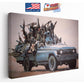 Banksy Canvas Print - Blue Truck Urban Street Art | Museum Quality Canvas Wall Decor