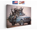 Banksy Canvas Print - Blue Truck Urban Street Art | Museum Quality Canvas Wall Decor