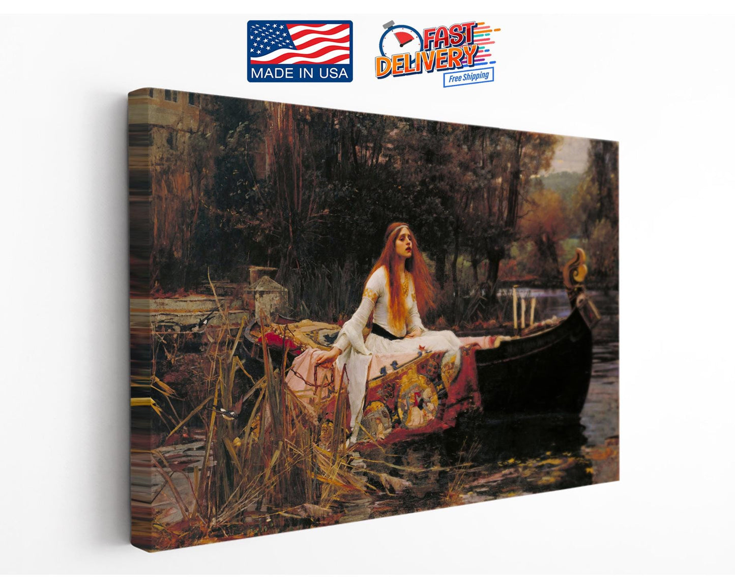 Lady of Shalott Canvas | Pre-Raphaelite Art - Museum Quality Wall Print