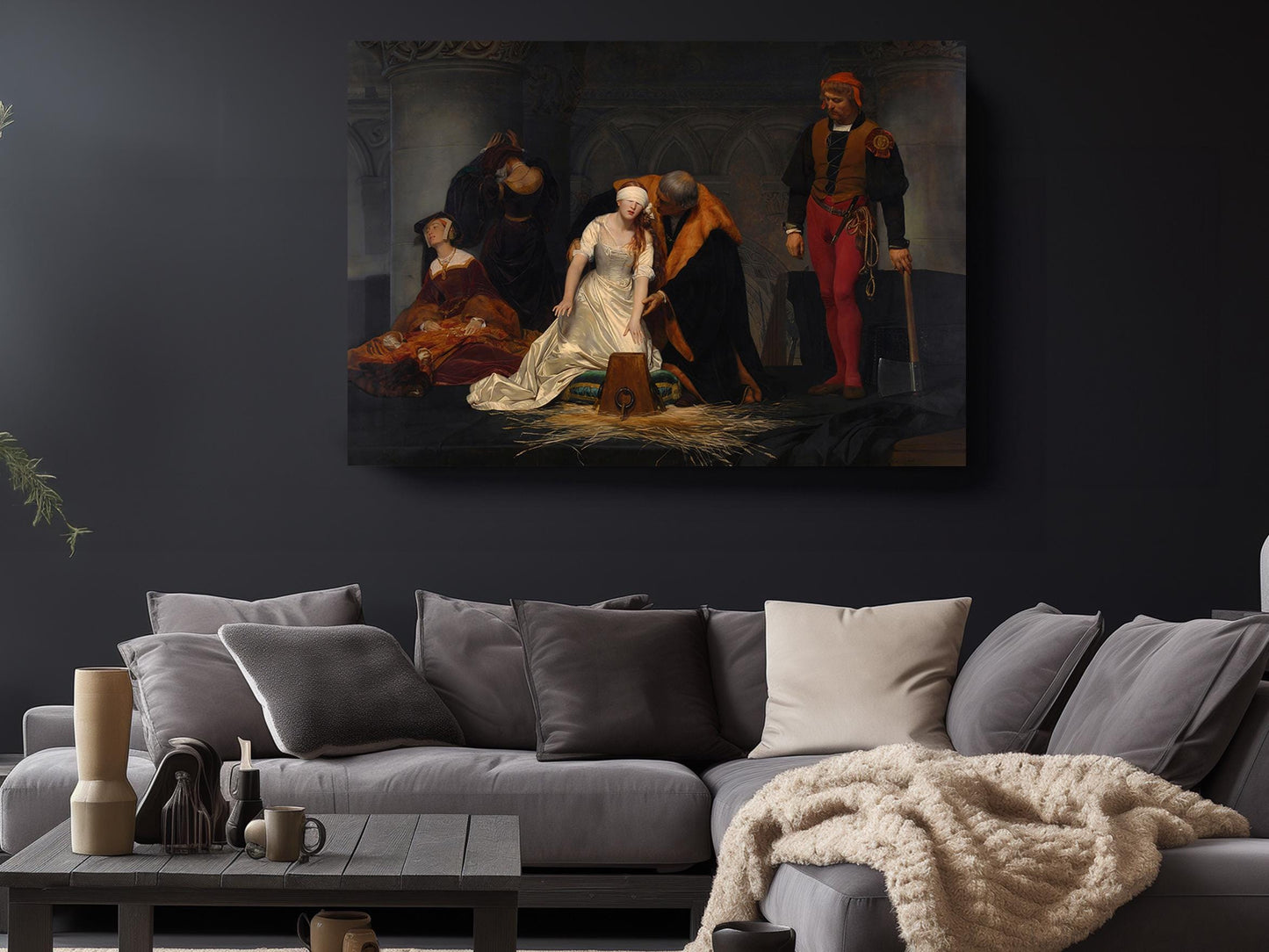 Lady Jane Grey Painting - Classic Execution Scene | Vintage Wall Art Canvas Print