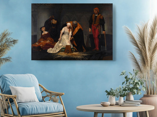 Lady Jane Grey Painting - Classic Execution Scene | Vintage Wall Art Canvas Print