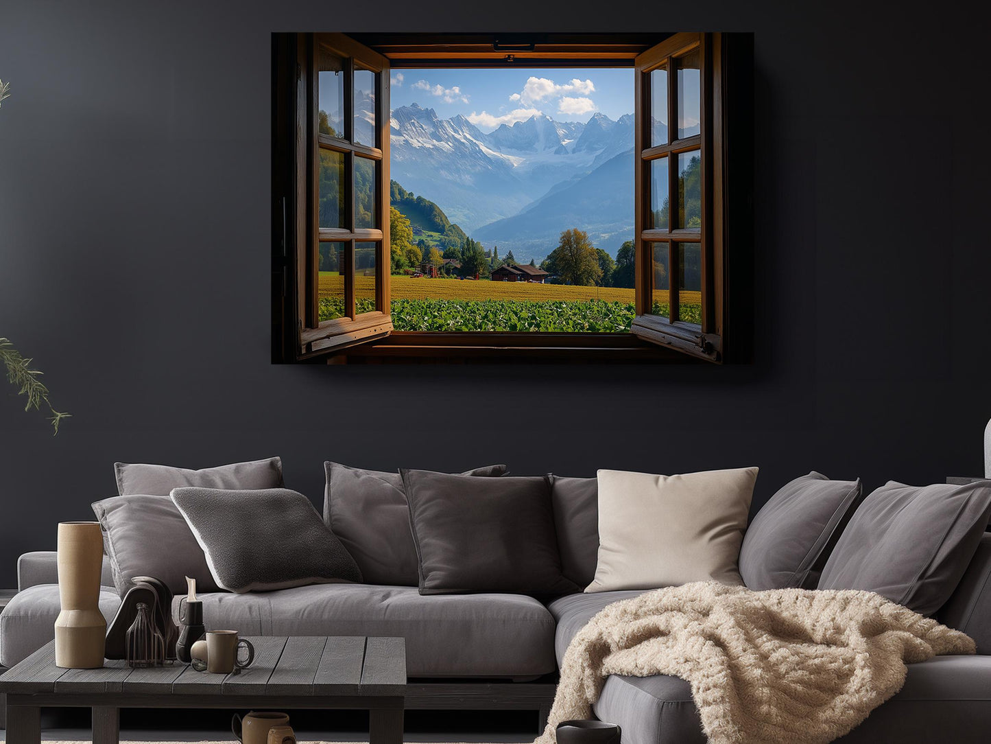 Mountain Canvas Art - Alpine Landscape Wall Art | Ready to Hang Canvas Print