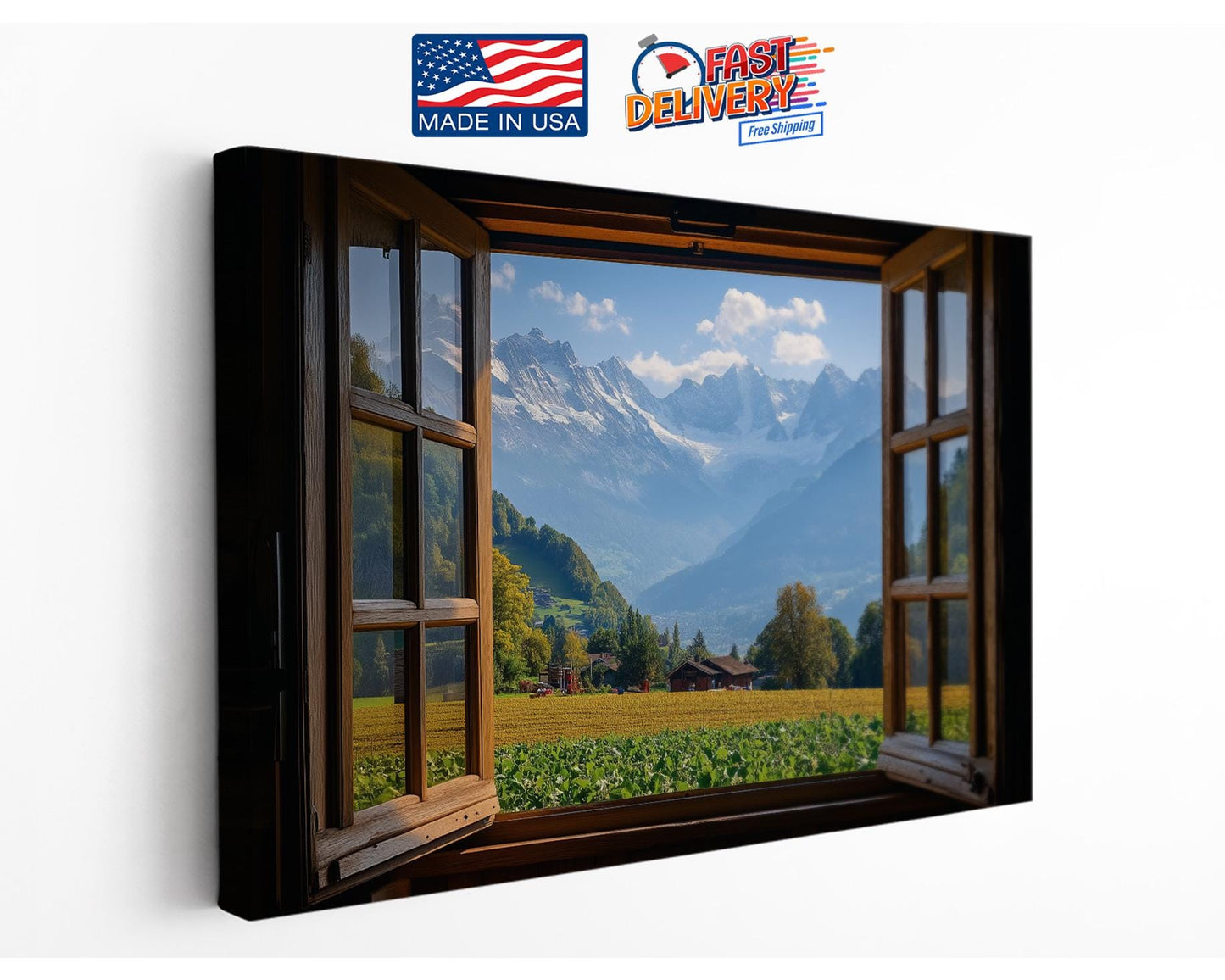 Mountain Canvas Art - Alpine Landscape Wall Art | Ready to Hang Canvas Print