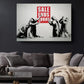 Banksy Canvas Print - Black White Red Art | Modern Wall Decor, Ready to Hang
