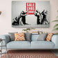 Banksy Canvas Print - Black White Red Art | Modern Wall Decor, Ready to Hang
