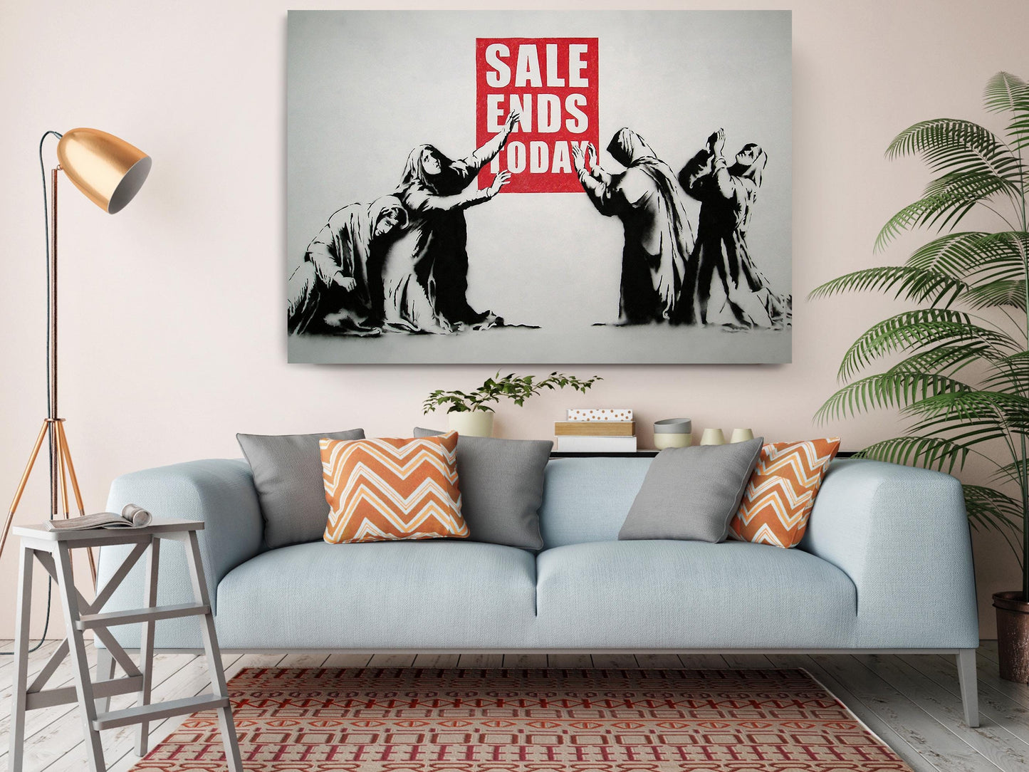 Banksy Canvas Print - Black White Red Art | Modern Wall Decor, Ready to Hang