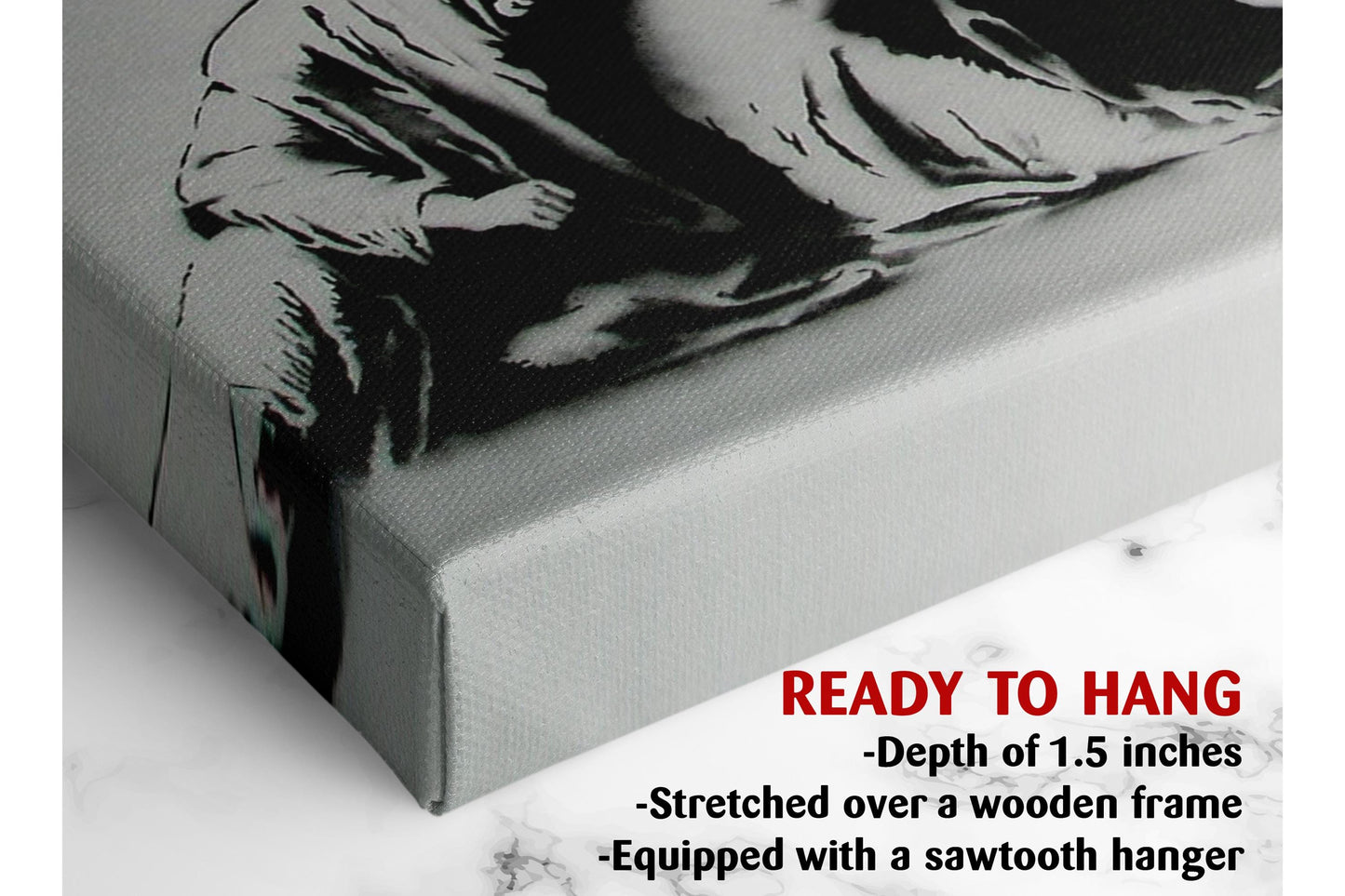 Banksy Canvas Print - Black White Red Art | Modern Wall Decor, Ready to Hang