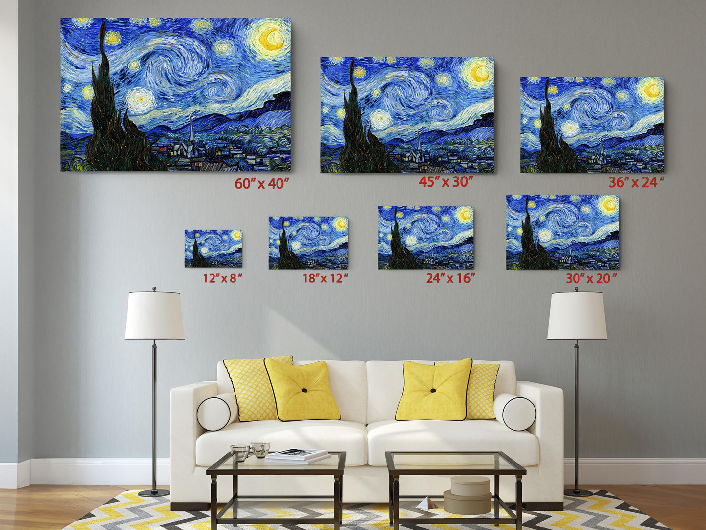 Starry Night Canvas Print – Van Gogh Classic Art Reproduction on Museum Quality Canvas