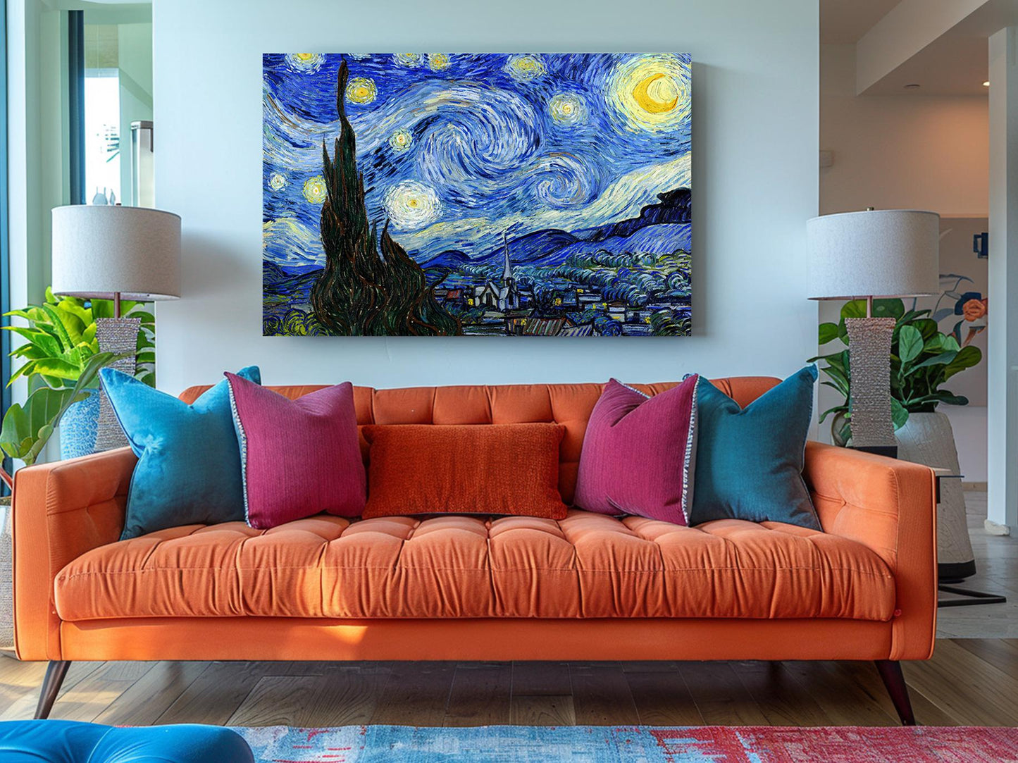 Starry Night Canvas Print – Van Gogh Classic Art Reproduction on Museum Quality Canvas
