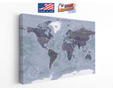 Vintage World Map Print – Museum Quality Canvas Wall Art | Classic Compass Art