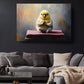 Yellow Bird Canvas Print – Cute Meditating Chick Wall Art, Ready to Hang or Rolled