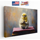 Yellow Bird Canvas Print – Cute Meditating Chick Wall Art, Ready to Hang or Rolled
