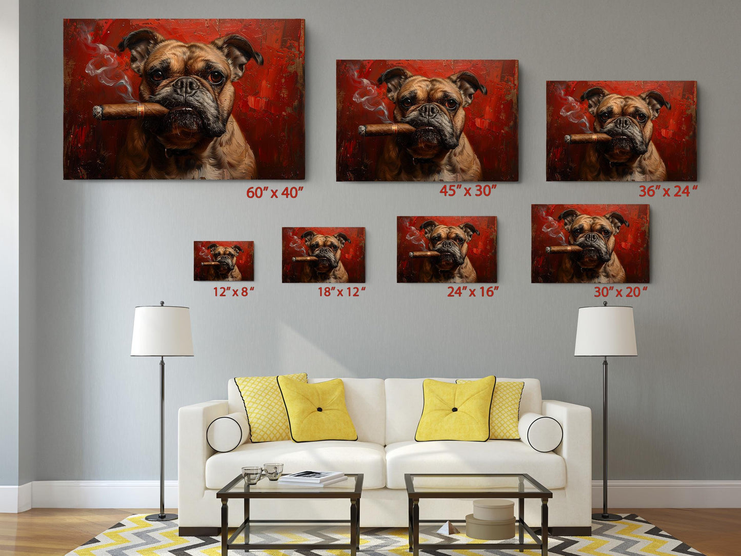 Bulldog Canvas Print – Bold Urban Dog Art | Ready to Hang or Rolled Canvas