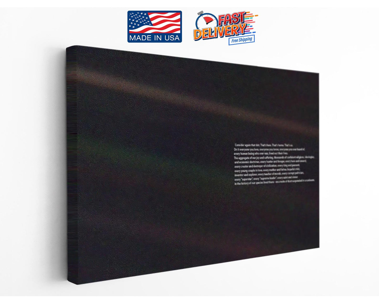 Space Galaxy Canvas Print - Motivational Wall Art | Pale Blue Dot, Museum Quality