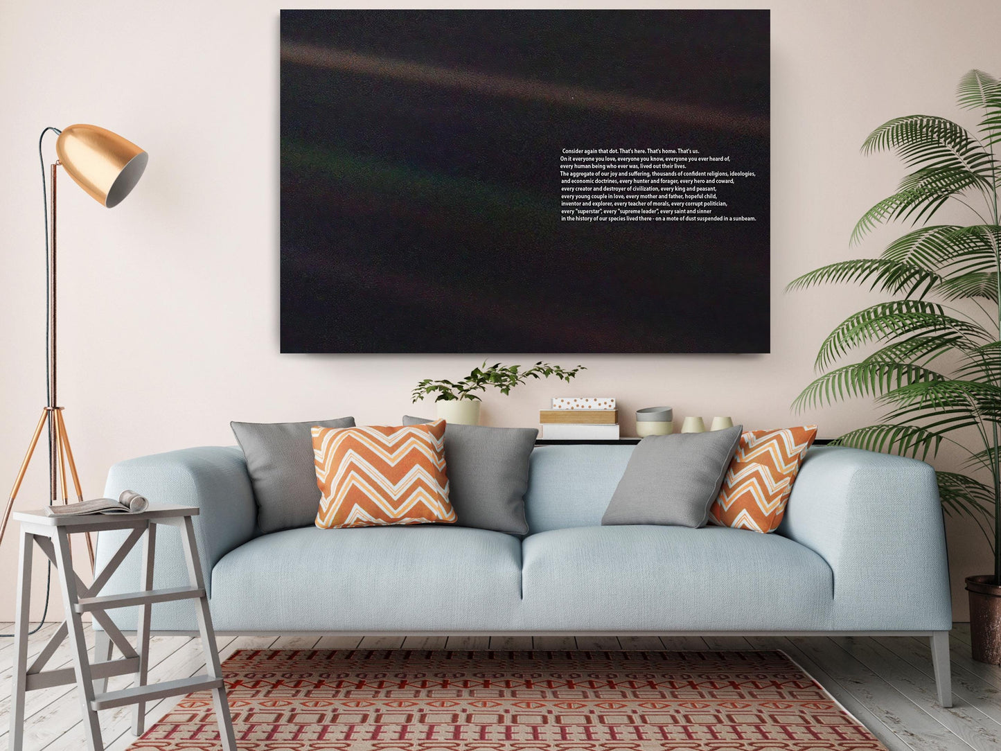 Space Galaxy Canvas Print - Motivational Wall Art | Pale Blue Dot, Museum Quality