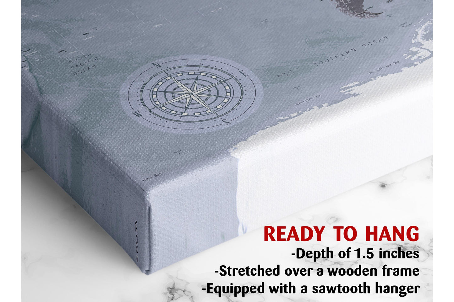 Vintage World Map Print – Museum Quality Canvas Wall Art | Classic Compass Art