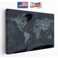 Modern World Map Canvas | Dark Themed Wall Art - Rolled or Ready to Hang