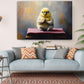 Yellow Bird Canvas Print – Cute Meditating Chick Wall Art, Ready to Hang or Rolled
