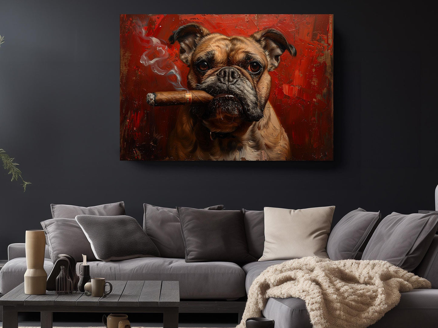 Bulldog Canvas Print – Bold Urban Dog Art | Ready to Hang or Rolled Canvas