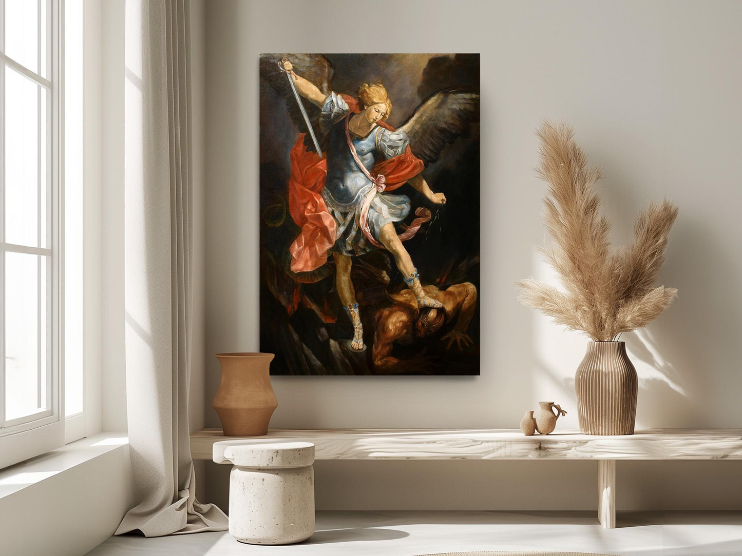 Archangel Michael Canvas Museum Quality Prints – Guido Reni Reproduction Wall Art