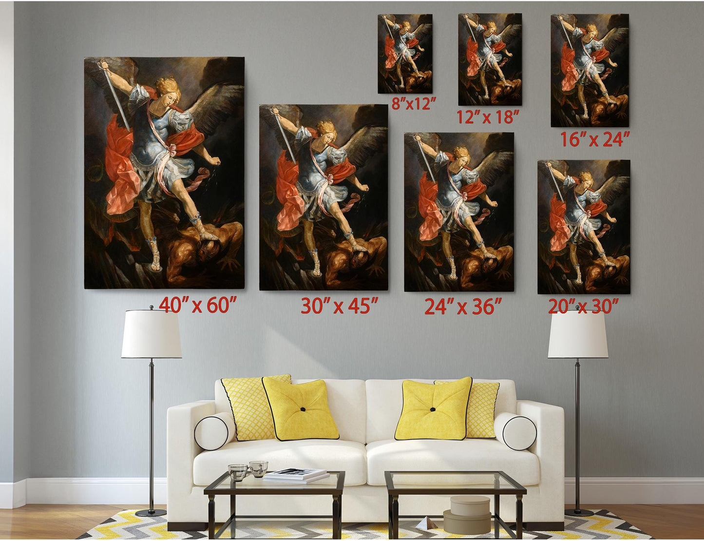 Archangel Michael Canvas Museum Quality Prints – Guido Reni Reproduction Wall Art