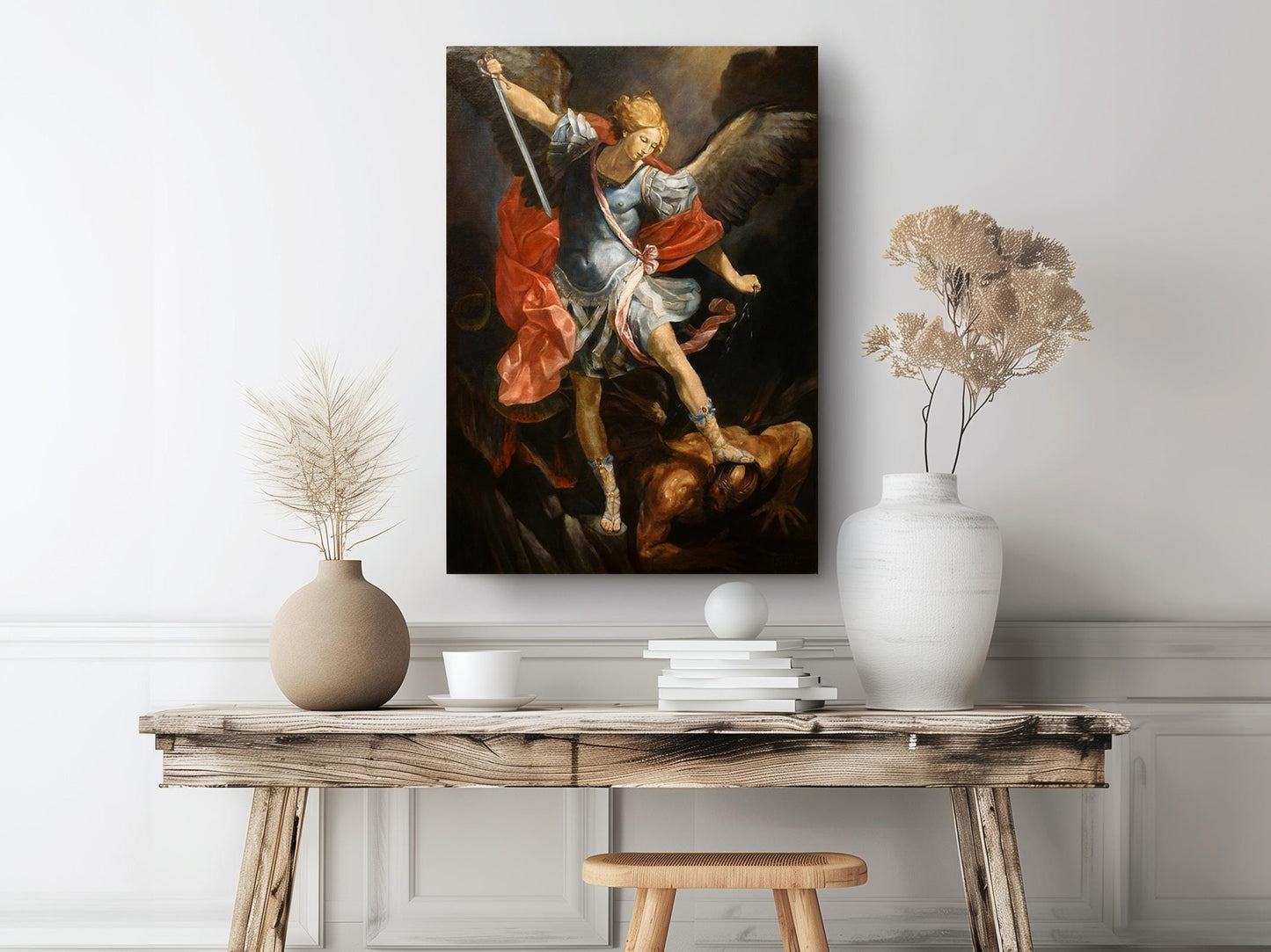 Archangel Michael Canvas Museum Quality Prints – Guido Reni Reproduction Wall Art