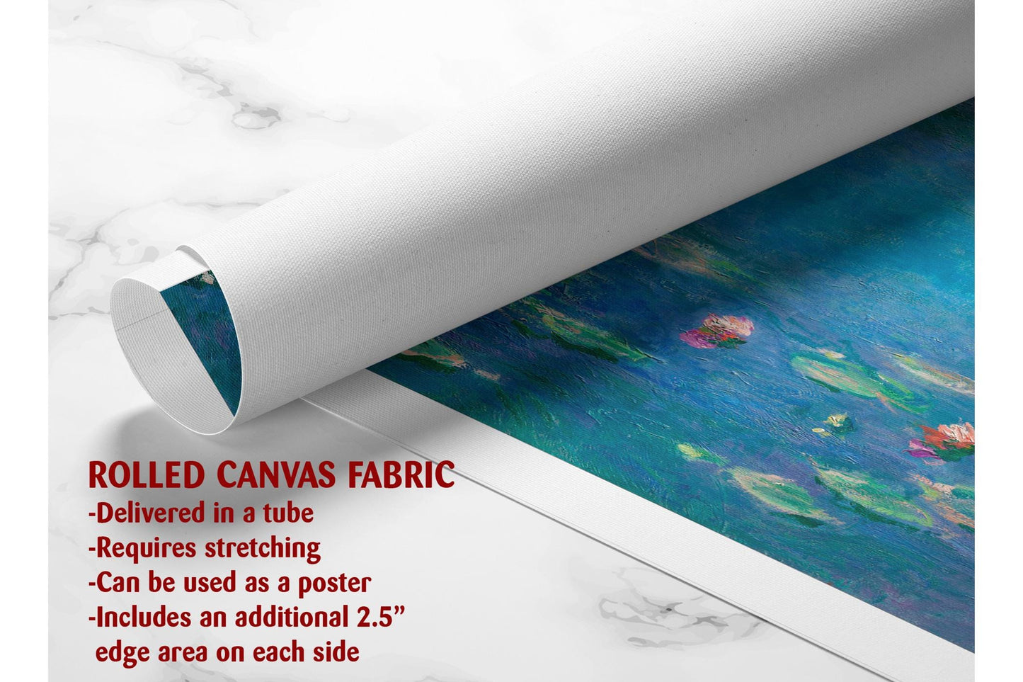 Monet Water Lilies Print – Modern Impressionist Wall Art on Canvas