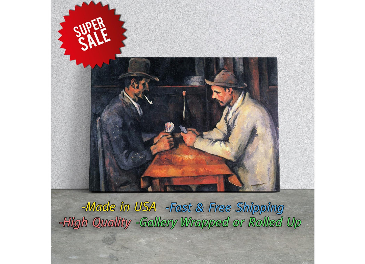 Cézanne Card Players Print – Museum Quality Canvas Wall Art, Ready to Hang