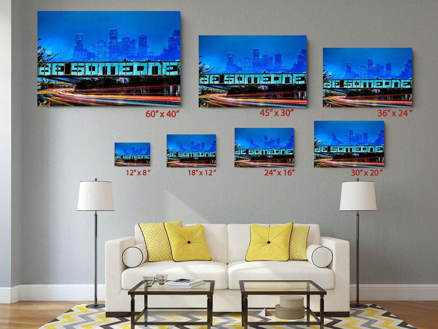 Houston Street Art Canvas | Texas Wall Decor - Museum Quality Landmark Print