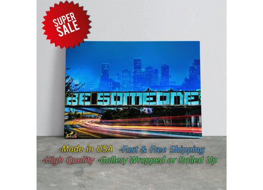 Houston Street Art Canvas | Texas Wall Decor - Museum Quality Landmark Print