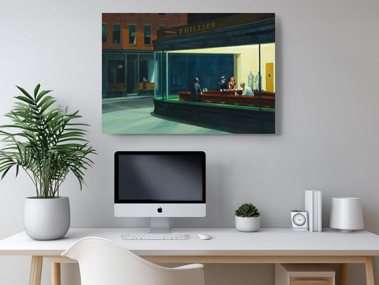 Nighthawks Canvas Print – Edward Hopper Art | Classic Diner Wall Decor