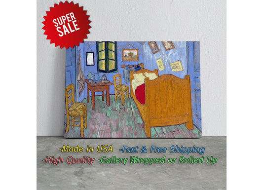 Van Gogh Canvas Print – Bedroom In Arles Vintage Art Reproduction | Museum Quality Canvas