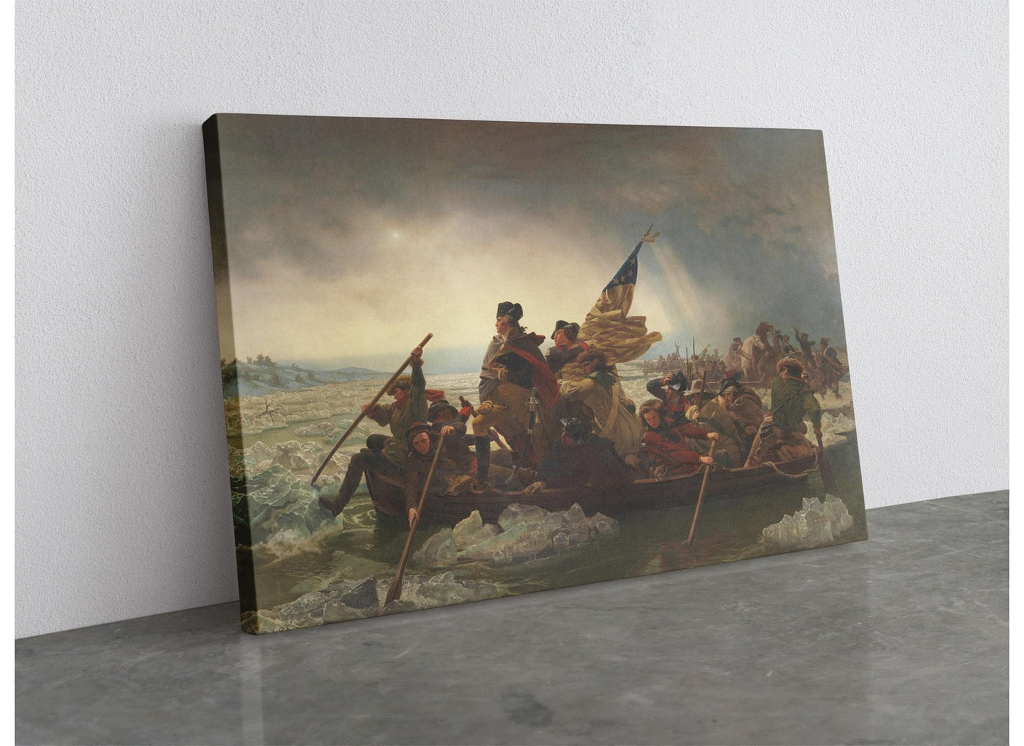 Crossing the Delaware Canvas Historic Patriotic Wall Art – Museum Quality Print
