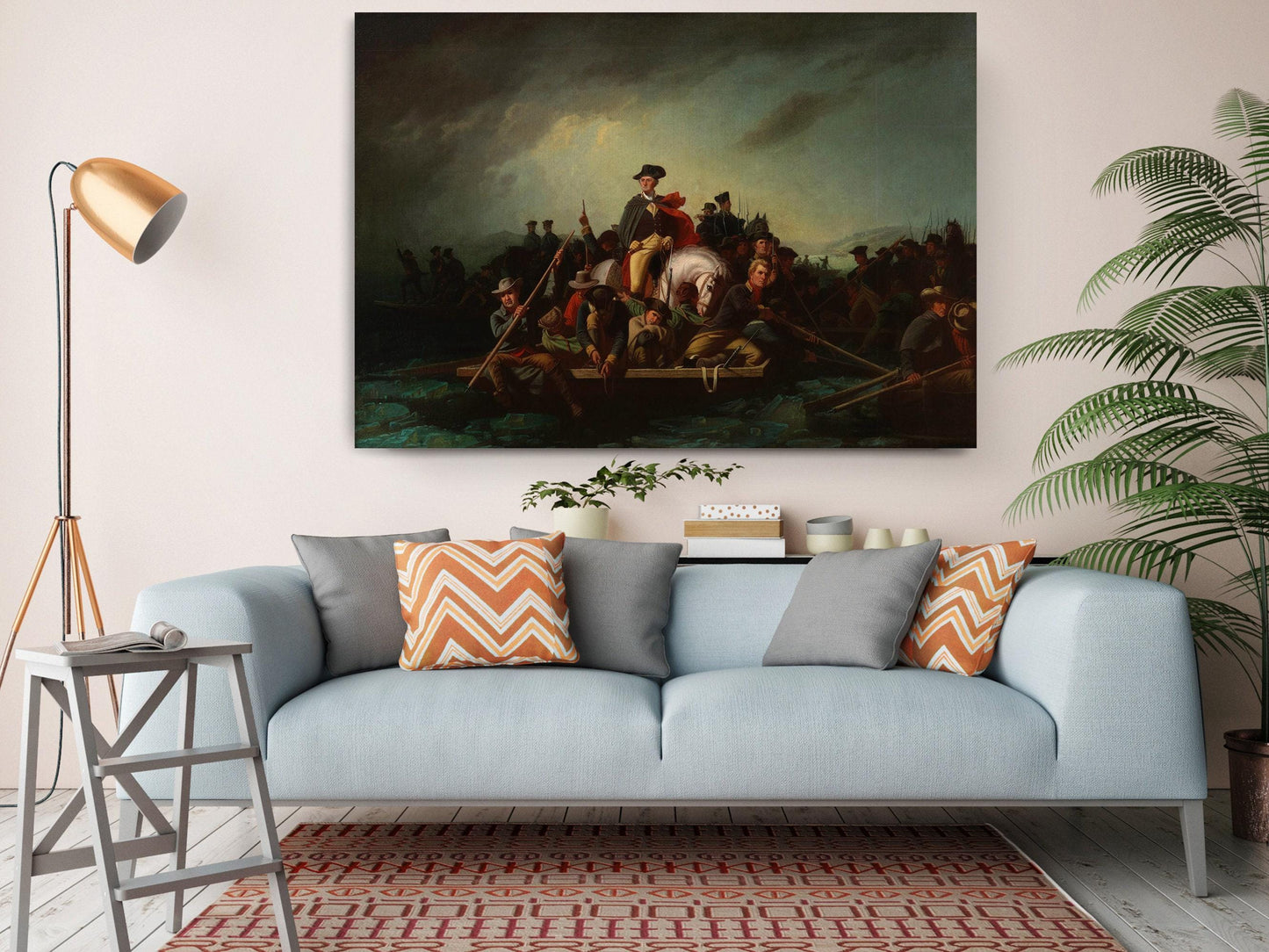 Crossing the Delaware Canvas Historic Patriotic Wall Art – Museum Quality Print