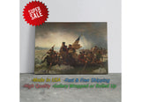 Crossing the Delaware Canvas Historic Patriotic Wall Art – Museum Quality Print