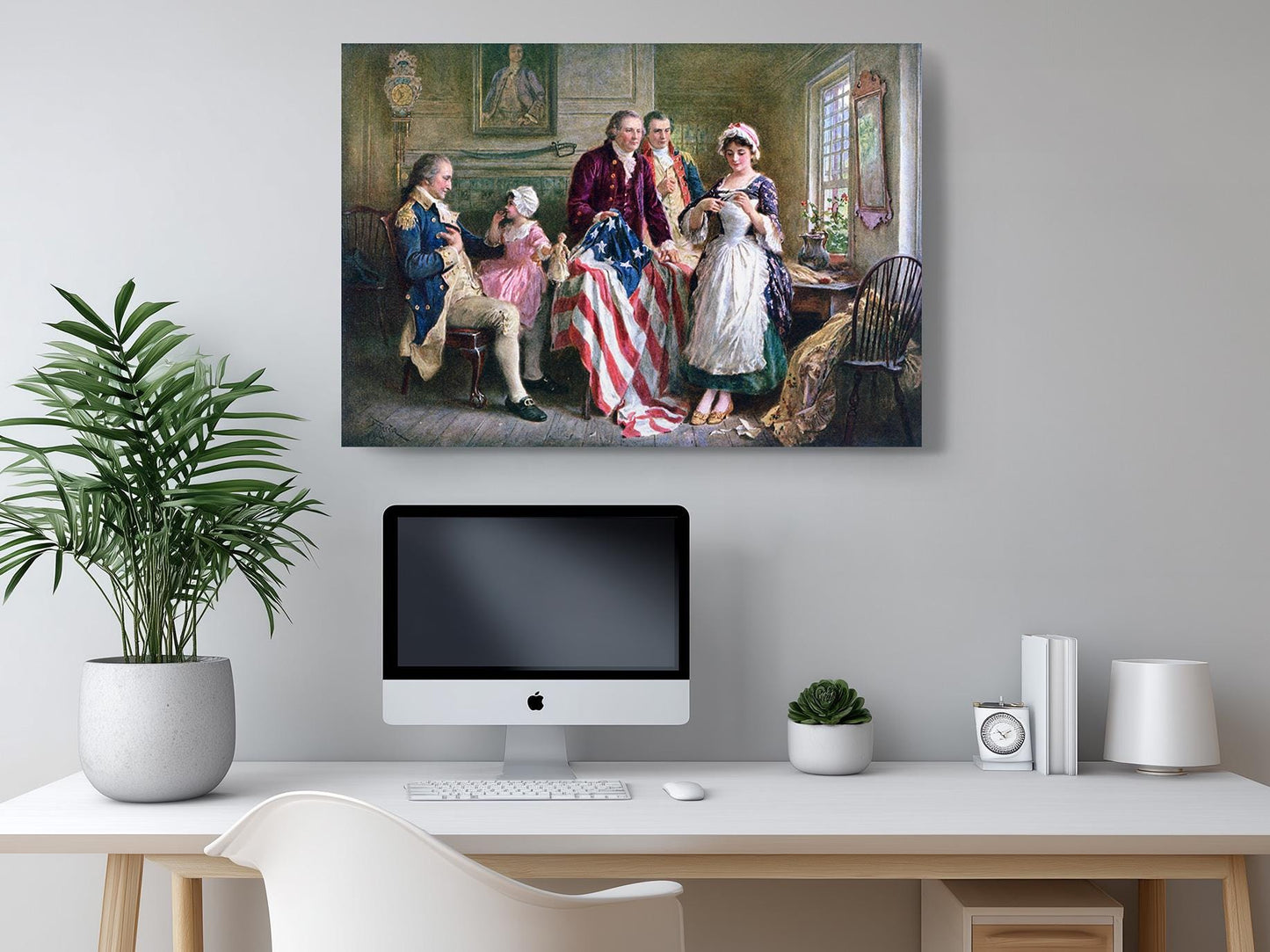 Betsy Ross Flag Print – US Flag Canvas | Independence Day Art Wall Decor