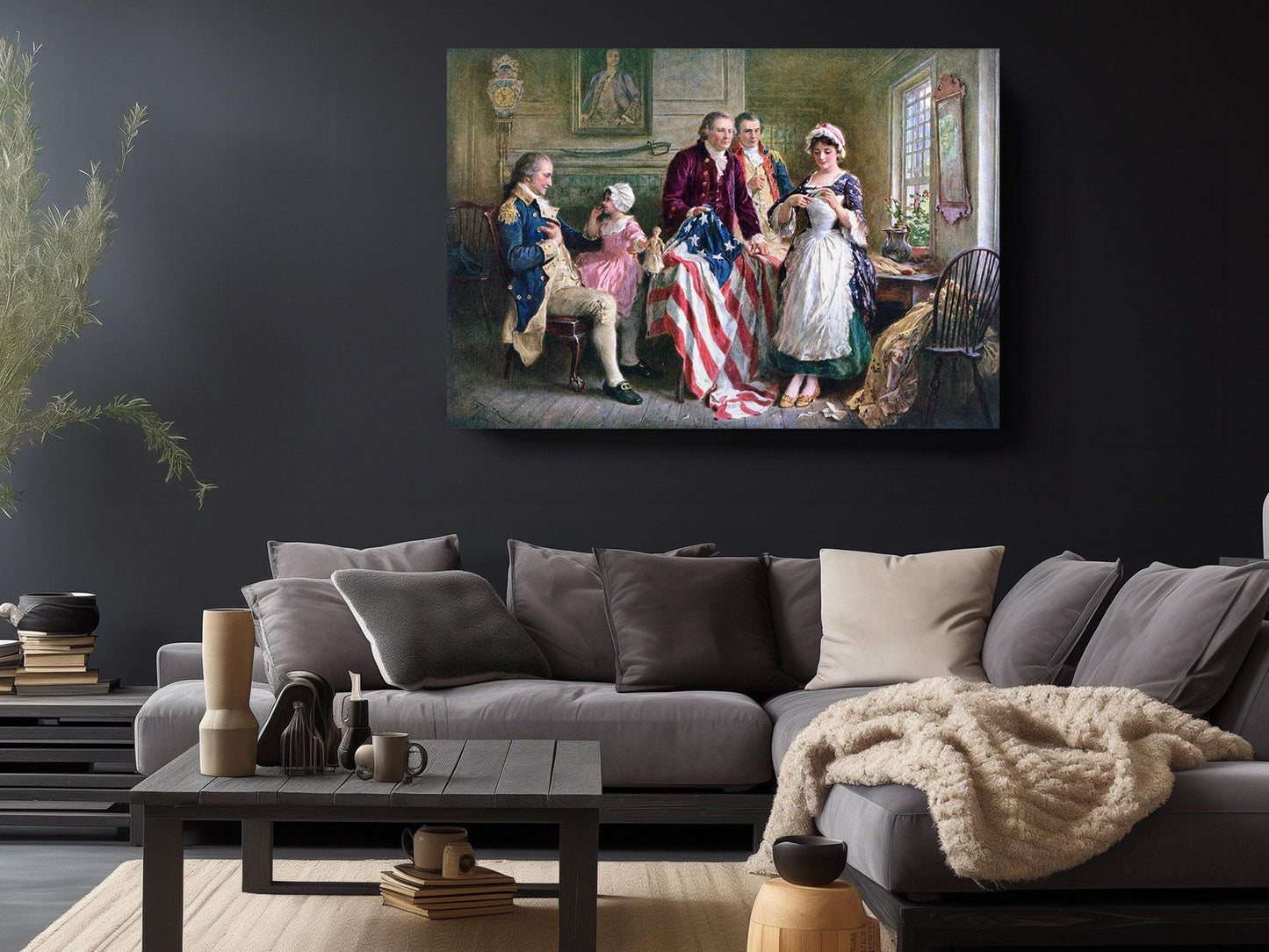 Betsy Ross Flag Print – US Flag Canvas | Independence Day Art Wall Decor