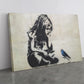 Blue Bird Graffiti Print - Inspirational Urban Wall Canvas, Ready to Hang