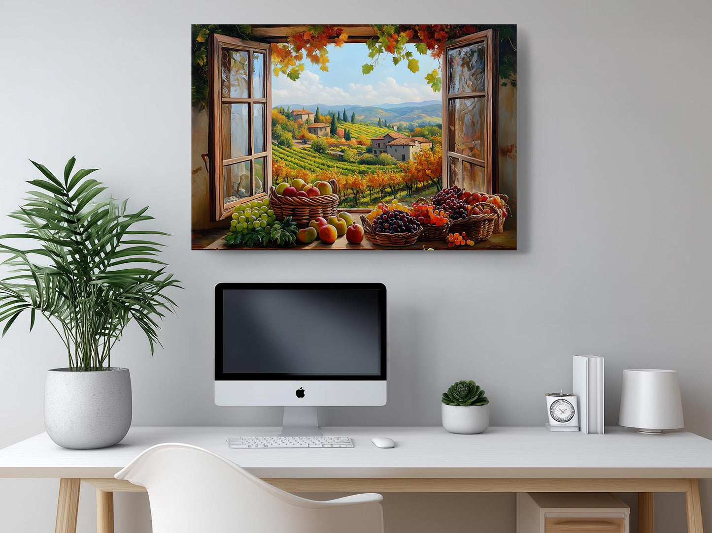 Tuscany Window Canvas | Rustic Farmhouse Canvas Wall Print - Italian Art