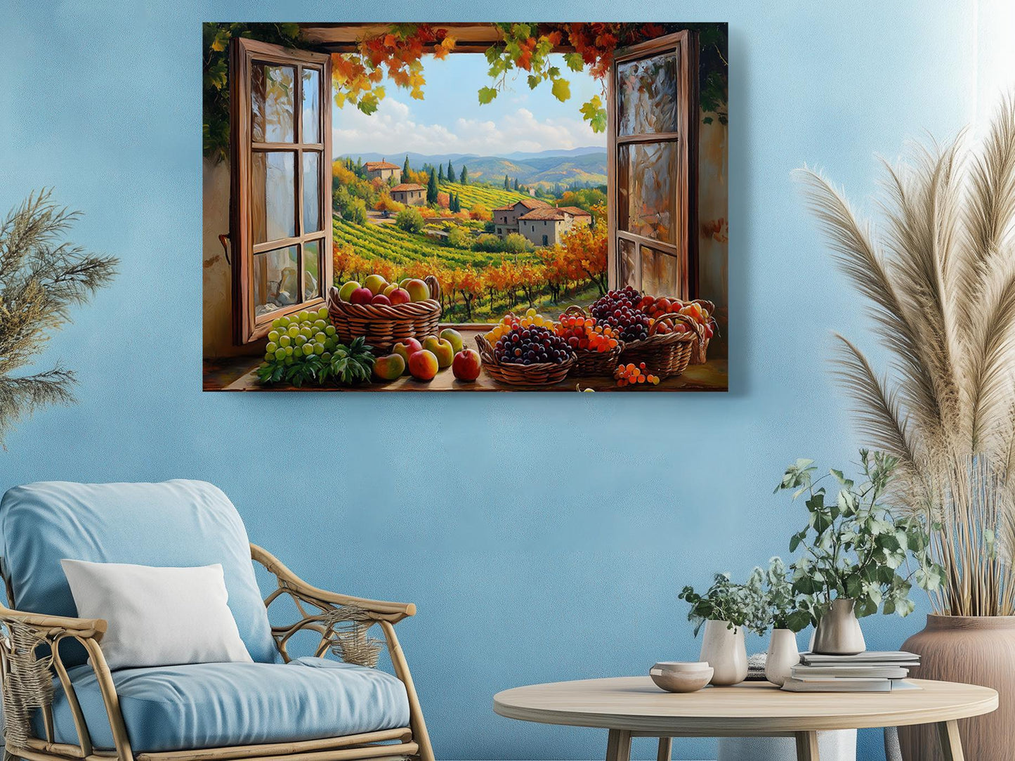 Tuscany Window Canvas | Rustic Farmhouse Canvas Wall Print - Italian Art