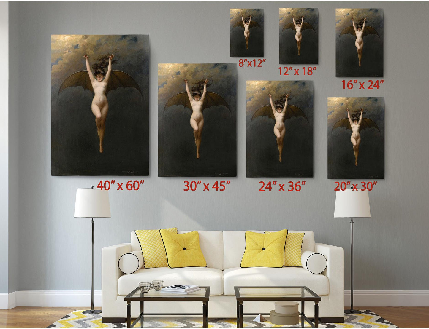 Bat Woman Canvas Print - Classic Art Canvas by Albert Joseph Pénot | Museum Quality