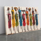 Maasai Women Canvas Tribal Wall Art - Ready to Hang African Print Decor