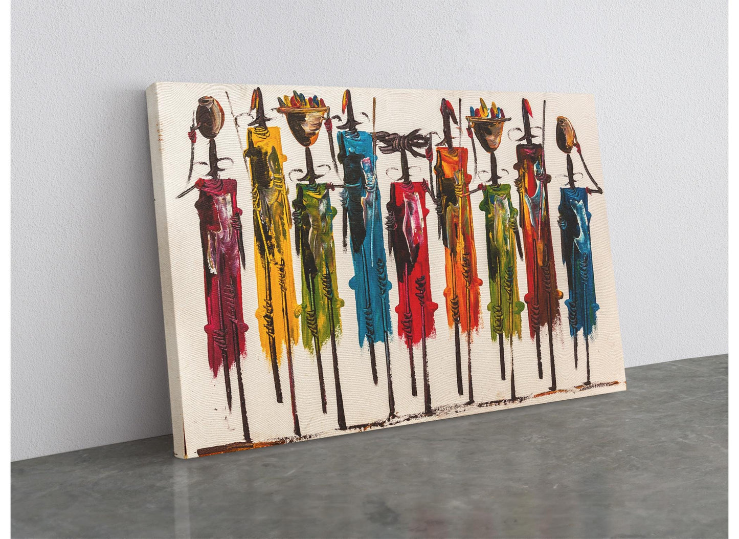 Maasai Women Canvas Tribal Wall Art - Ready to Hang African Print Decor