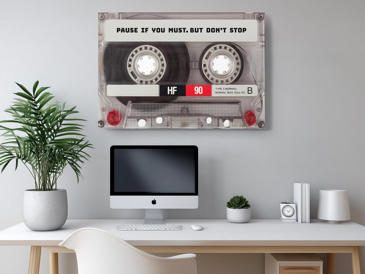 Motivational Canvas Print – Cassette Tape Decor | Inspirational Art Print Wall