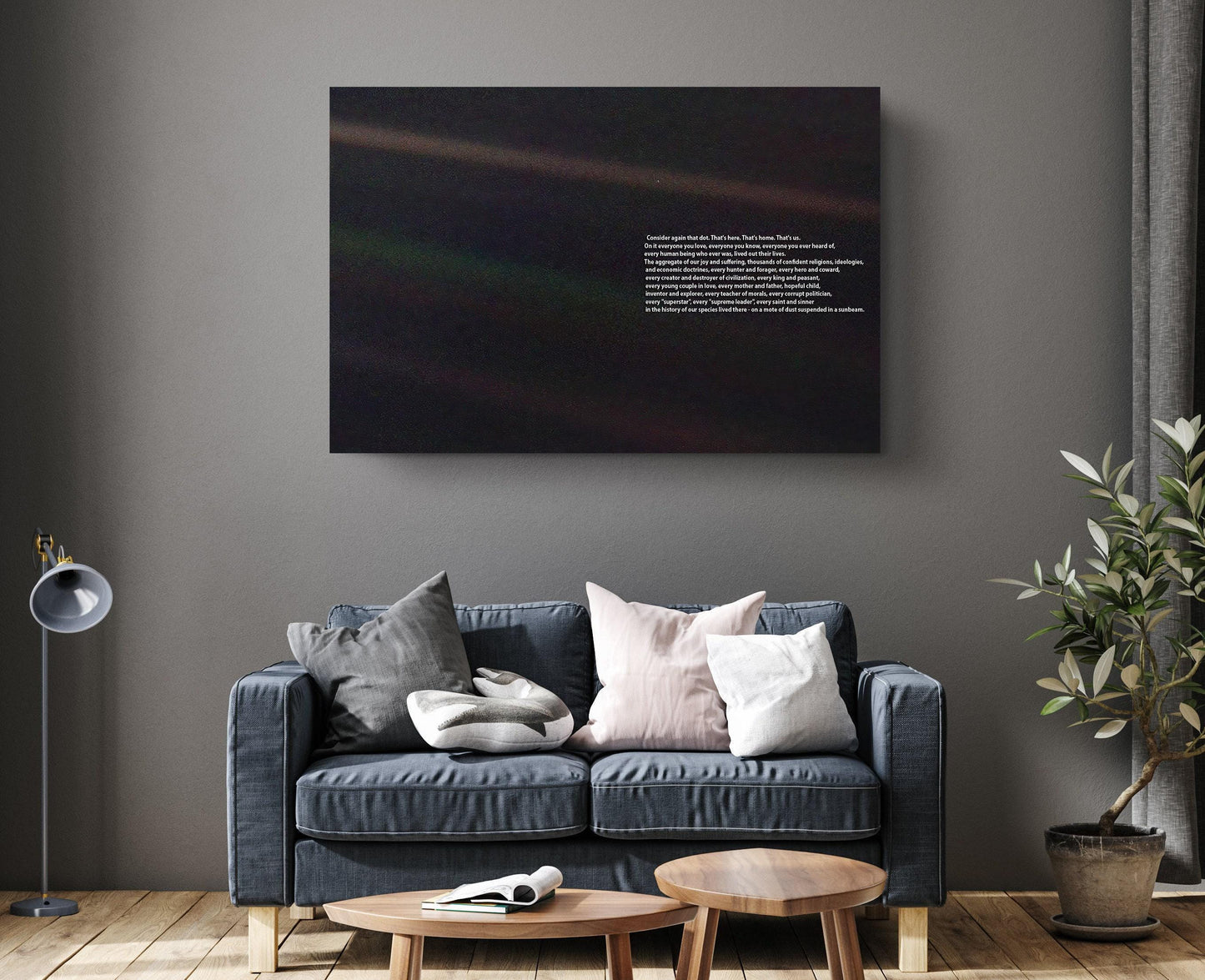 Space Galaxy Canvas Print - Motivational Wall Art | Pale Blue Dot, Museum Quality