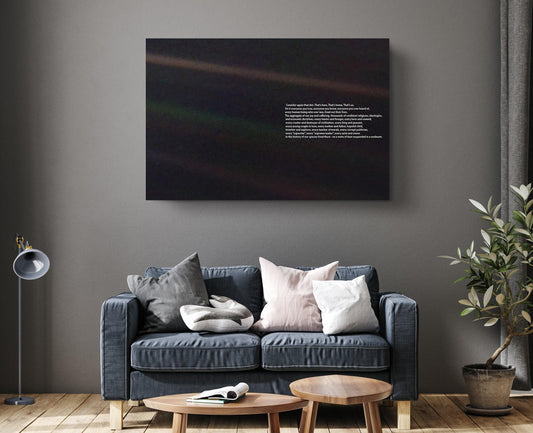 Space Galaxy Canvas Print - Motivational Wall Art | Pale Blue Dot, Museum Quality