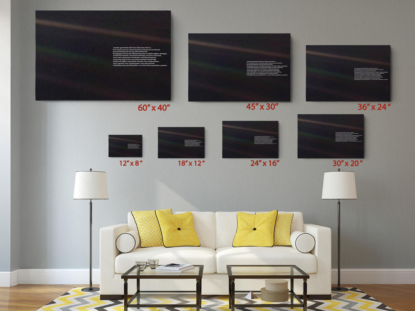 Space Galaxy Canvas Print - Motivational Wall Art | Pale Blue Dot, Museum Quality