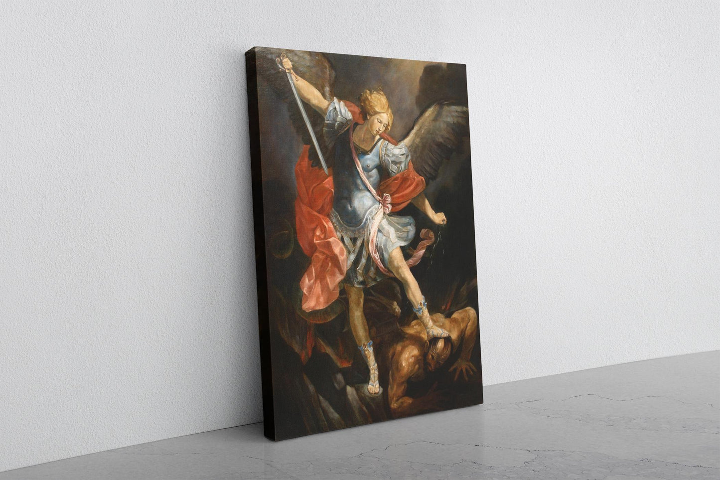 Archangel Michael Canvas Museum Quality Prints – Guido Reni Reproduction Wall Art