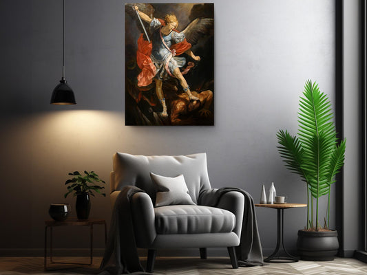 Archangel Michael Canvas Museum Quality Prints – Guido Reni Reproduction Wall Art