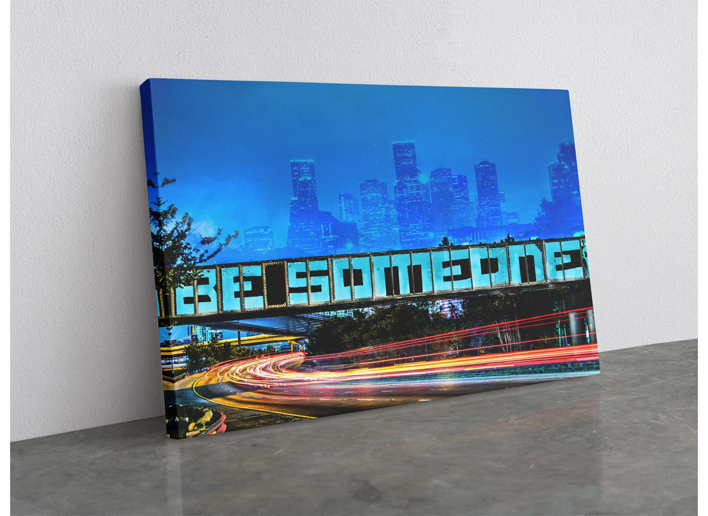 Houston Street Art Canvas | Texas Wall Decor - Museum Quality Landmark Print